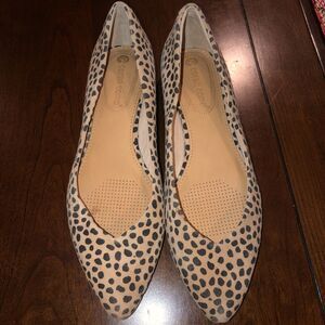 Corso Como Leather Pointy Animal Print Leopard Slip-On Flats Sz 7 EUC